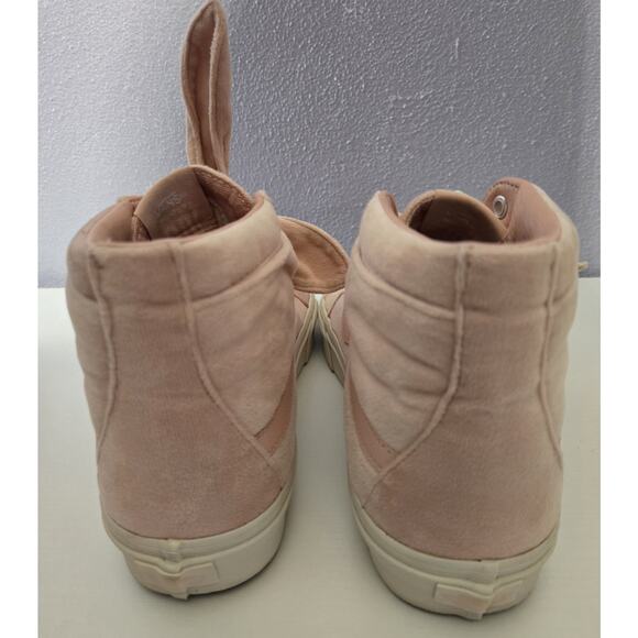 Vans Old Skool Pink Velvet Hi Top with Knotted Bow Men's 9.5 Women's 11 - Picture 4 of 12